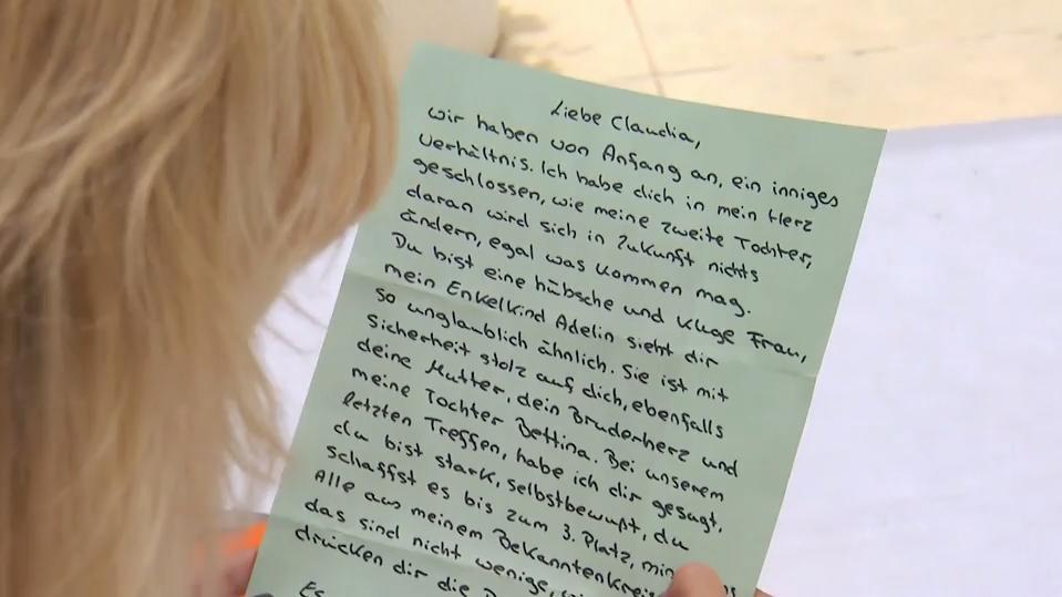Diesen Brief hat Claudia von Michael Wendlers Mutter bekommen.