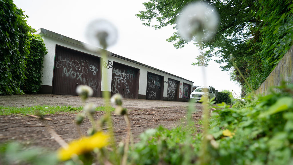 ARCHIV - 20.05.2019, Nordrhein-Westfalen, Dortmund: Pusteblumen stehen auf einem Garagenhof, auf dem drei Schüler einen Lehrer der angrenzenden Schule mit Hämmern ermorden wollten. Am Dienst ist der Beginn des Prozesses um das Mordkomplott gegen eine