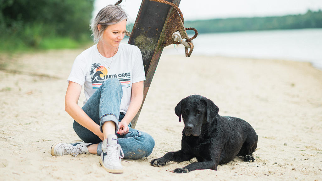 Martine und ihr Hund Balu.