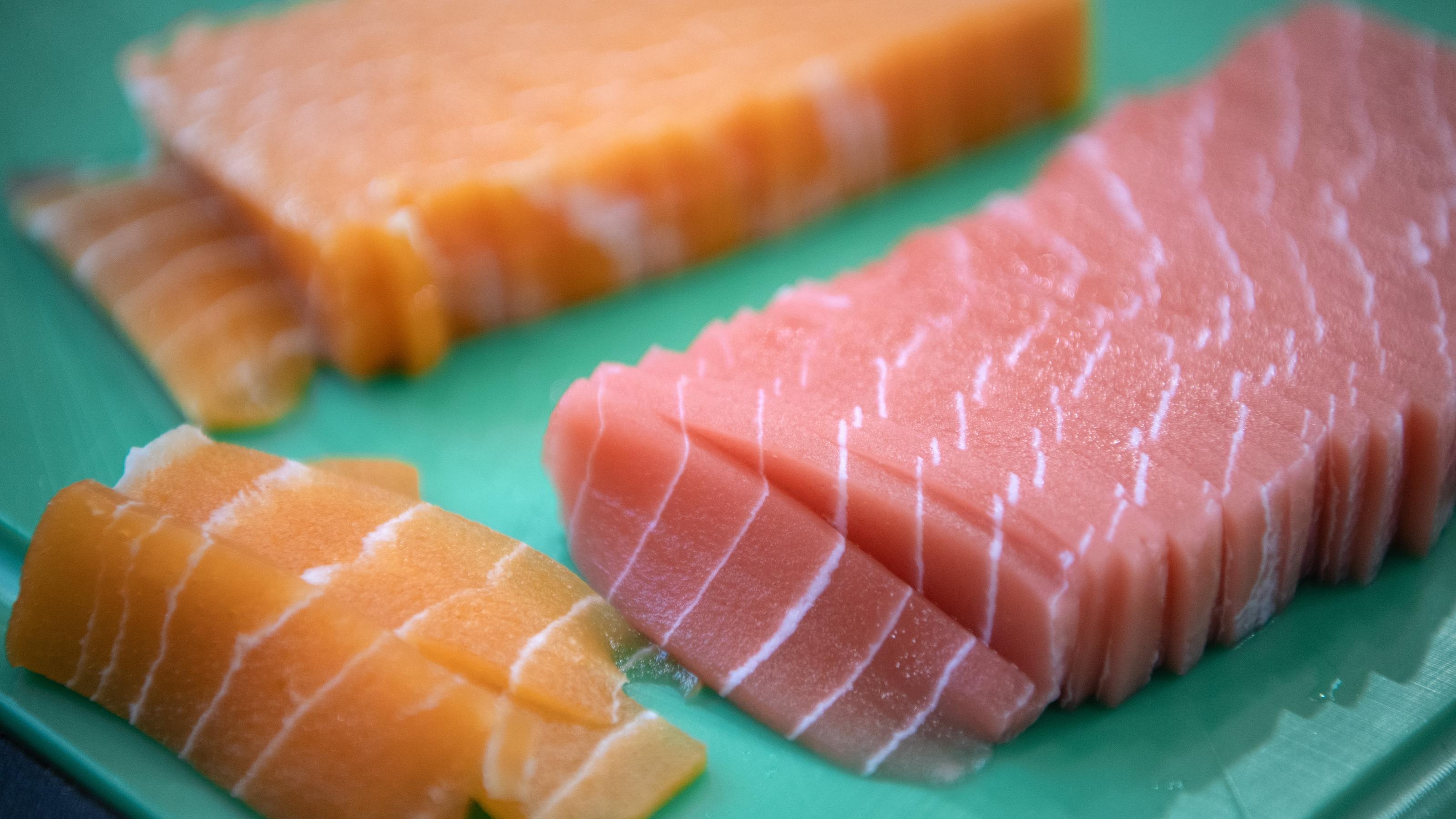 Veganes Sushi wird auf der Messe "fish international" präsentiert.