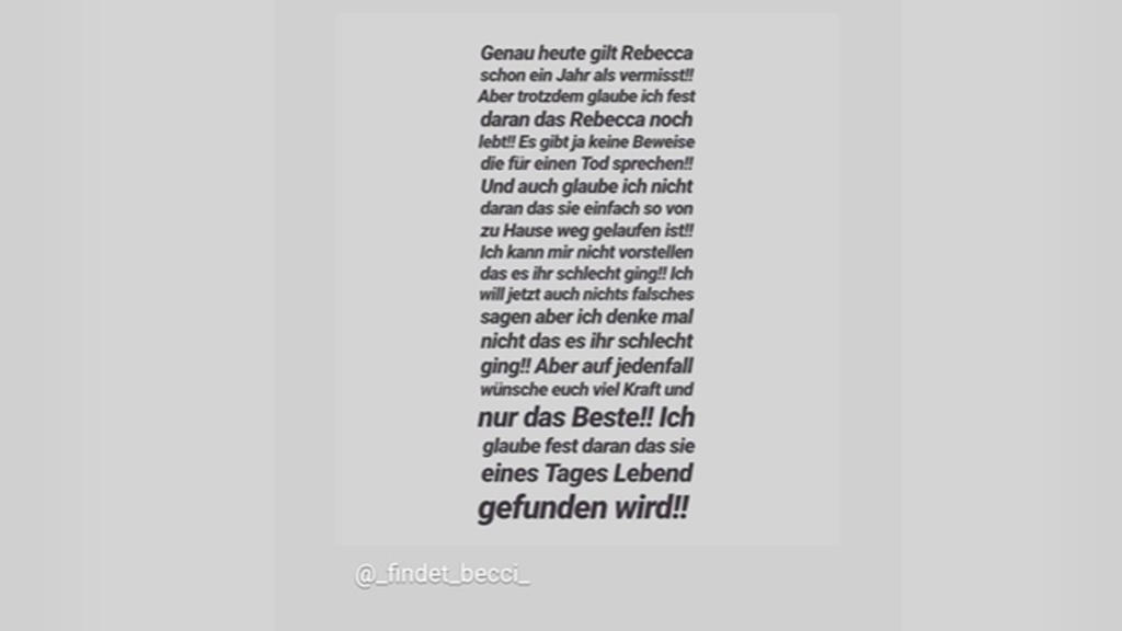 Rebeccas Schwester Vivien postete mehrere emotionale Bilder auf Instagram.
