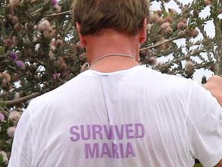 EXCLUSIVE: **NO USA TV OR USA WEB** Shameless Arnold Schwarzenegger steps out in an "I survived Maria" T-shirt after cheating on estranged wife Maria Shriver.The 'Terminator' star was spotted in the T-shirt in Santa Monica, CA. Celebrity website TMZ.com reports Schwarzenegger got the shirt last November at a farewell party for his staff as he stepped down as Governor of California. The shirts were reportedly designed by Maria's staff as a joke. The shirt they presented Schwarzenegger had 2007 crossed out and 1977 scribbled above - the year Schwarzenegger and Maria started dating. The former couple are settling their divorce but are not on bad terms, sources have told TMZ.