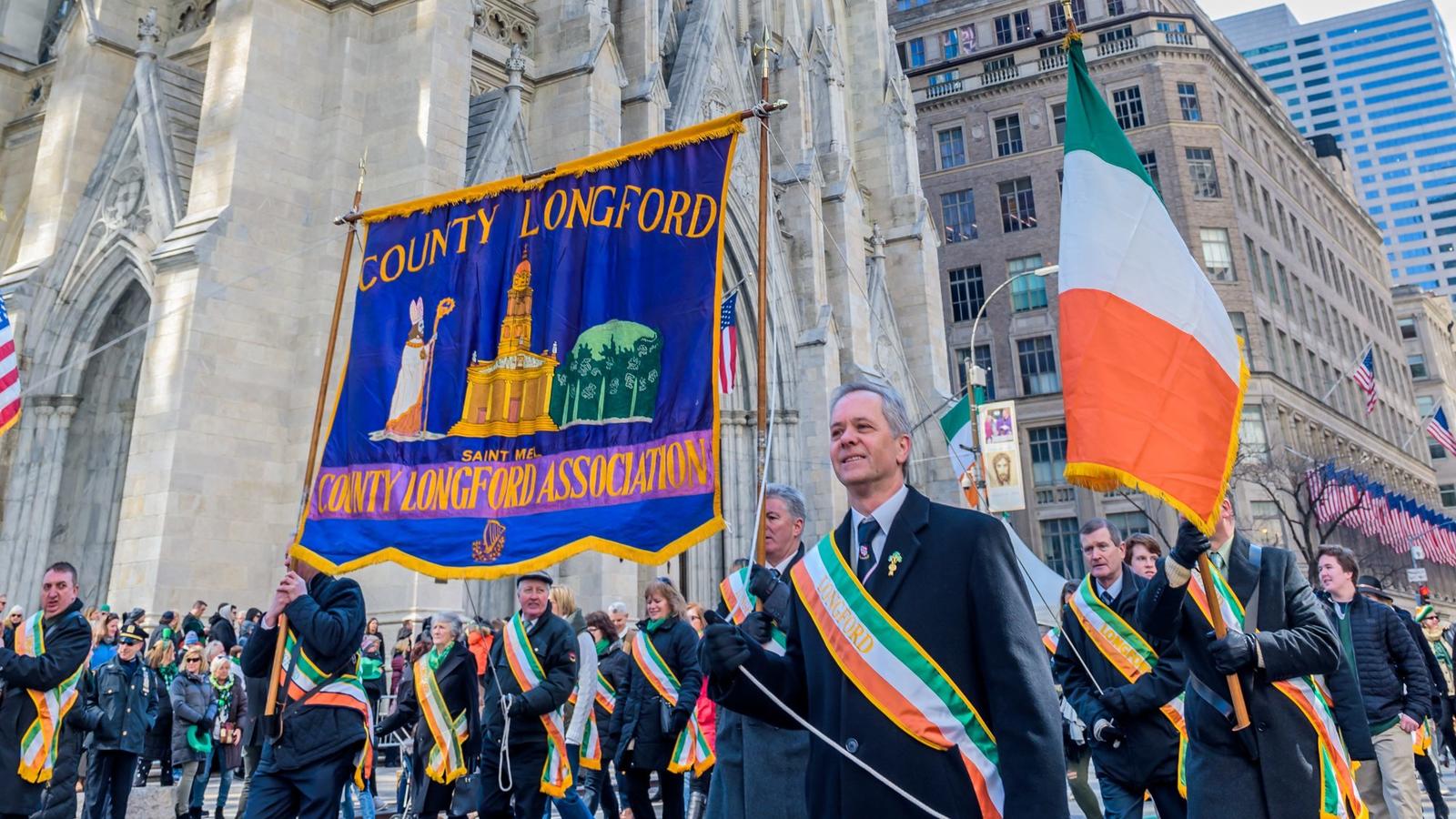 The NYC Saint Patrick's Day Parade was held on March 17, 2018. Along the parade route on 5th Avenue, thousands of spectators came to celebrate. Since it began, this tradition of marching past St. Patrick?s Cathedral has remained unchanged with the ex