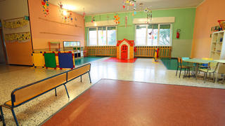 Leeres Spielzimmer in Kita.