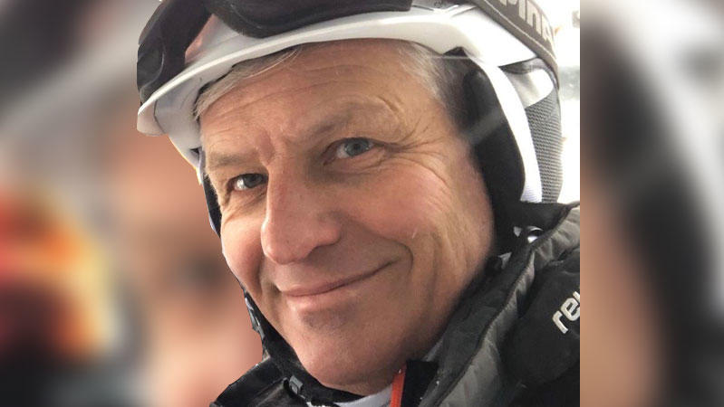 RTL-Reporter Christof Lang beim Skifahren in Ischgl