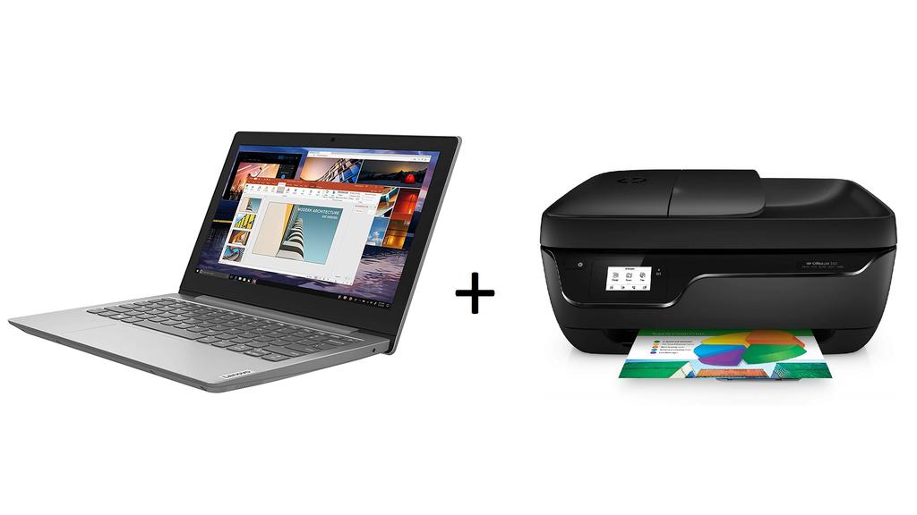 Dieses Bundle besteht aus Laptop und Drucker und ist ein günstiger Start ins Homeoffice.