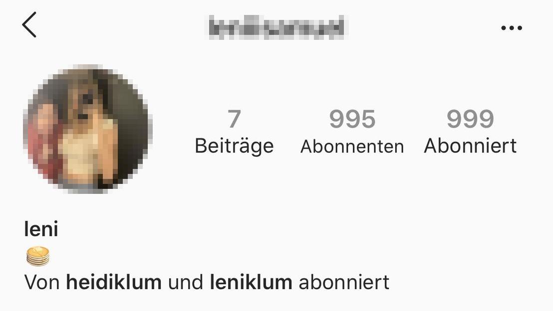 Heidis Tochter Leni scheint zwei Instagram-Accounts zu haben.