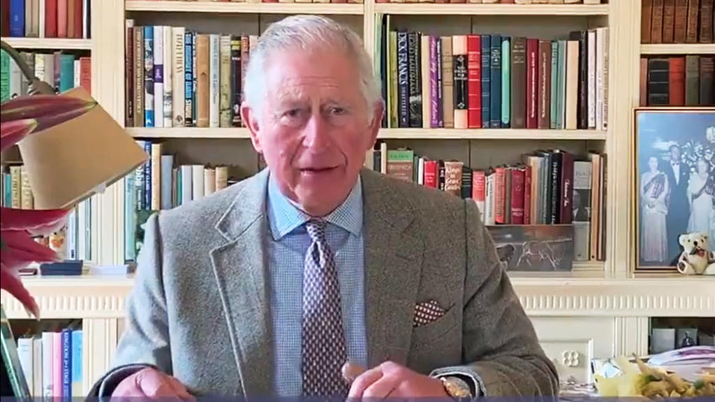 01.04.2020, Großbritannien, London: Ausschnitt aus einer Videobotschaft, die der britische Prinz Charles, Prinz von Wales, als Reaktion auf die Coronavirus-Pandemie in seinen sozialen Medienkonten veröffentlicht hat. (Bestmögliche Qualität) Foto: Cla