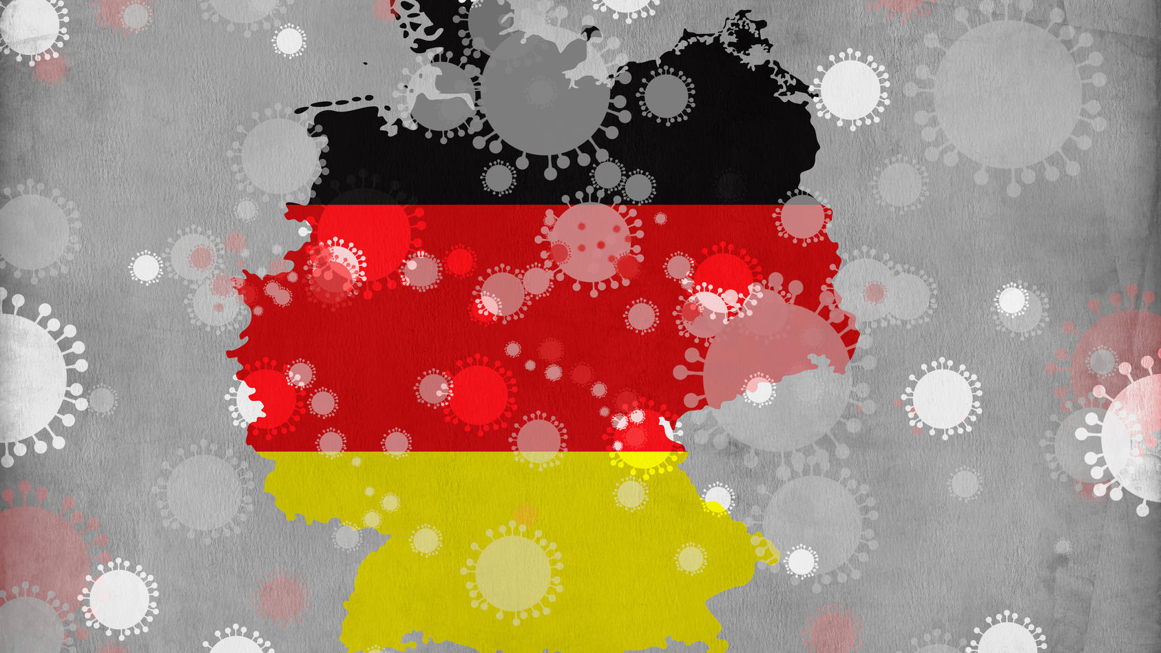 Coronavirus überdeckt Deutschlandkarte