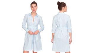 Blau-weiß gestreiftes Hemdkleid aus der Gina Collection.