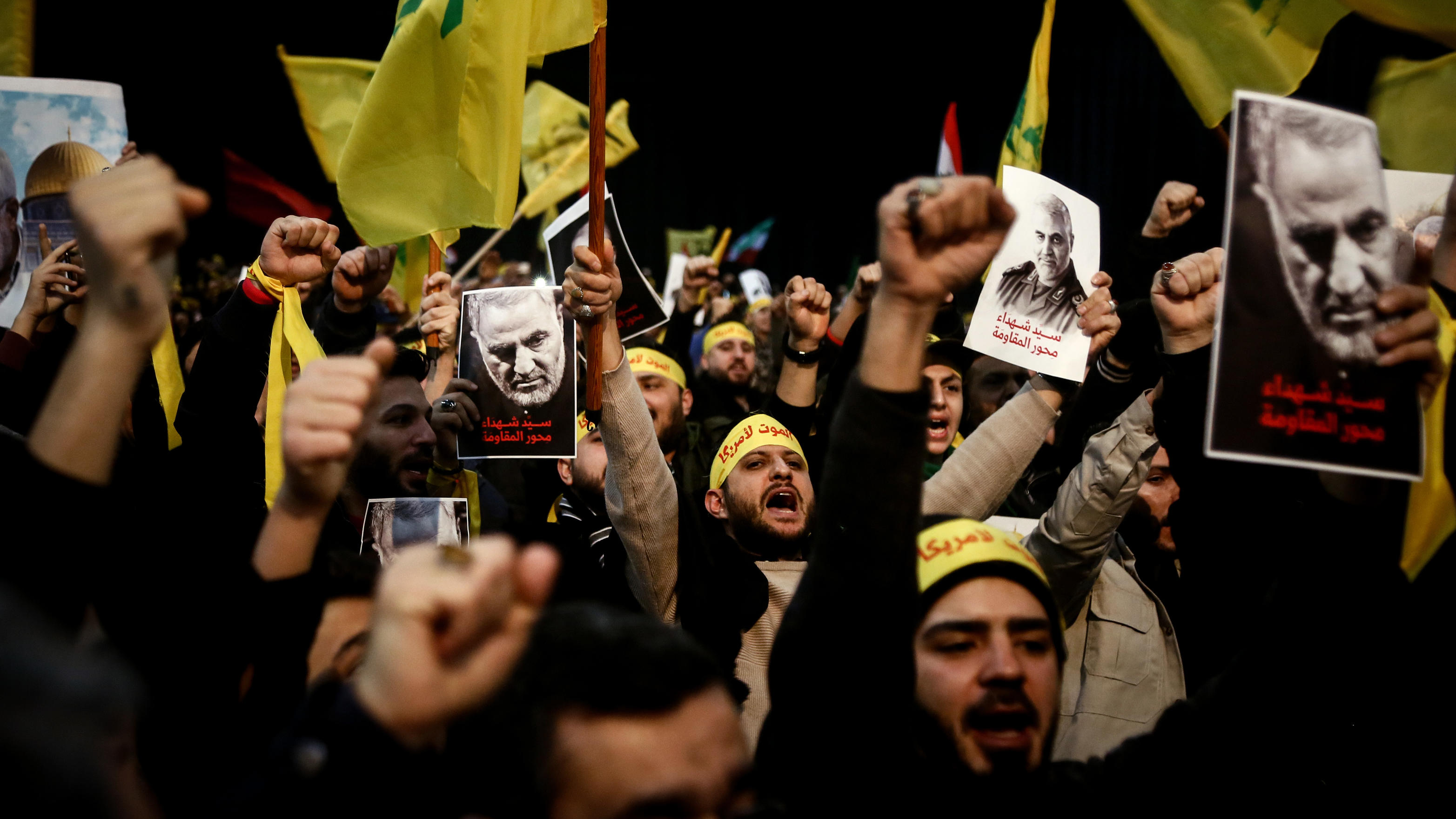 Hisbollah-Anhänger bei einer Kundgebung im Libanon.