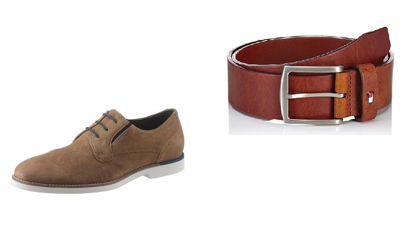Gürtel von Tommy Hilfiger, Schuhe von Bruno Banani.