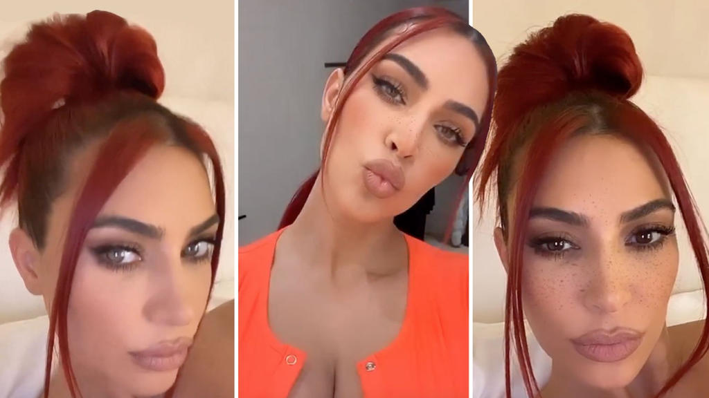 Kim Kardashian probiert sich immer wieder mit verschiedenen Haarfarben aus.