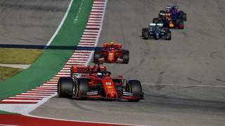 2019 United States GP AUSTIN, TEXAS - NOVEMBER 02: Sebastian Vettel, Ferrari SF90, leads Charles Leclerc, Ferrari SF90,Lewis Hamilton, Mercedes AMG F1 W10, Max Verstappen, Red Bull Racing RB15, and Daniil Kvyat, Toro Rosso STR14 during the 2019 Formula One United States Grand Prix at Circuit of the Americas, on November 02, 2019 in Austin, Texas, USA. Photo by Jerry Andre / LAT Images Images PUBLICATIONxINxGERxSUIxAUTxHUNxONLY F1USA201904061