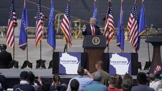 President Donald Trump speaks at an event at Fincantieri Marinette Marine, Thursday, June 25, 2020, in Marinette, Wis. (AP Photo/Morry Gash)