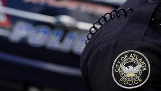 The Atlanta Police Department logo is seen on an Atlanta Police Department officer in Atlanta, Georgia, U.S. June 18, 2020. REUTERS/Elijah Nouvelage