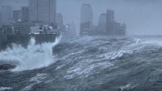 In New York bricht eine riesige Flutwelle herein.