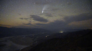 July 21, 2020 - Death Valley National Park, California, U.S.The Comet NEOWISE (C/2020 F3) is seen in the sky from Dante's View in Death Valley National Park, July 21, 2020. The comet is named after NASA's Near-Earth Object Wide-field Infrared Survey Explorer, which discovered it in March. It is about 3 miles wide and 70 million miles from Earth, traveling at 144,000 mph as it moves away from the sun. (Credit Image: David Becker/ZUMA Wire)Pictured: GV,General ViewRef: SPL5178181 210720 NON-EXCLUSIVEPicture by: David Becker/ZUMA Wire / SplashNews.comSplash News and PicturesUSA: +1 310-525-5808London: +44 (0)20 8126 1009Berlin: +49 175 3764 166photodesk@splashnews.comWorld Rights, No Argentina Rights, No Belgium Rights, No China Rights, No Czechia Rights, No Finland Rights, No France Rights, No Hungary Rights, No Japan Rights, No Mexico Rights, No Netherlands Rights, No Norway Rights, No Peru Rights, No Portugal Rights, No Slovenia Rights, No Sweden Rights, No Switzerland Rights, No Taiwan Rights, No United Kingdom Rights