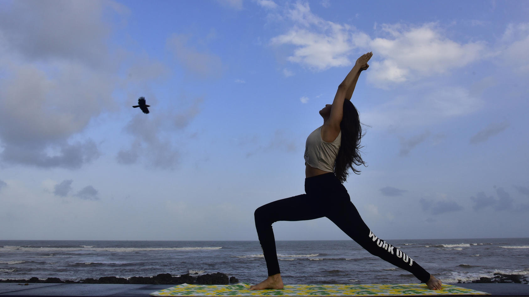 MUMBAI, INDIA  JUNE 21: Matunga resident Dhwani Shethia performs yoga during the International Yoga Day at Worli Sea Face, on June 21, 2020 in Mumbai, India. The International Day of Yoga has been celebrated annually on 21 June since 2015, following 