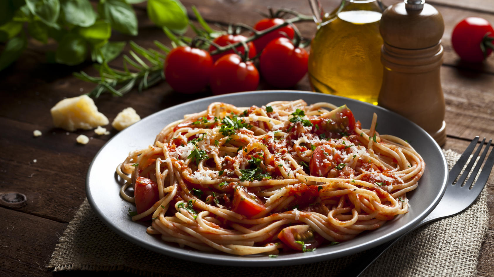 Rezept für Spaghetti mit Cherrytomaten und Feta