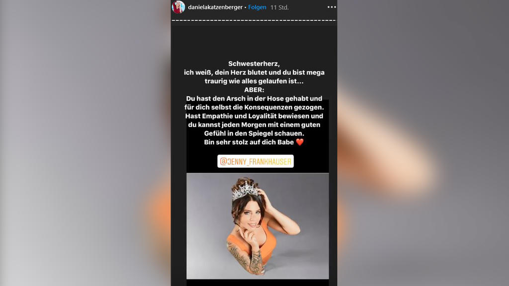 Daniela Katzenberger hat sich wieder mit Jenny Frankhauser vertragen. Jetzt ist sie für ihre kleine Schwester da und schickt ihr über Social Media liebe Worte (Bildquelle: Instagram.com/danielakatzenberger).