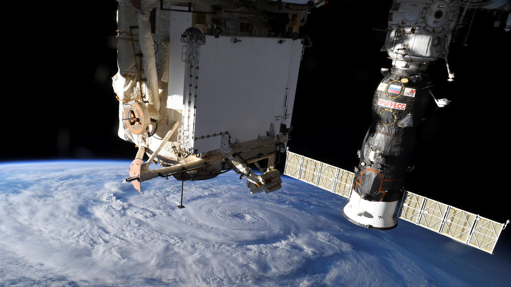 Hurricane Genevieve is seen from the International Space Station (ISS) orbiting Earth in an image taken by NASA astronaut Christopher J. Cassidy August 19, 2020. NASA/Christopher J. Cassidy/Handout via REUTERS. THIS IMAGE HAS BEEN SUPPLIED BY A THI