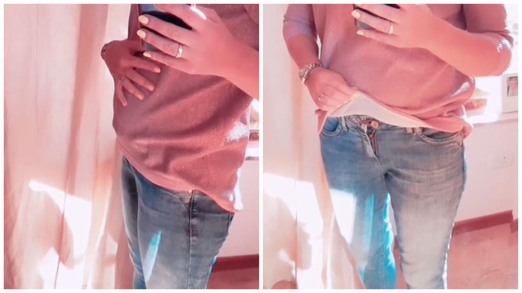 Hier ist Improvisation gefragt: Annas Jeans passen ihr nicht mehr.