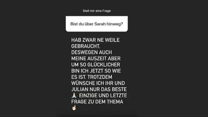 Roberto Ostuni spricht bei Instagram zu Sarahs neuer Beziehung