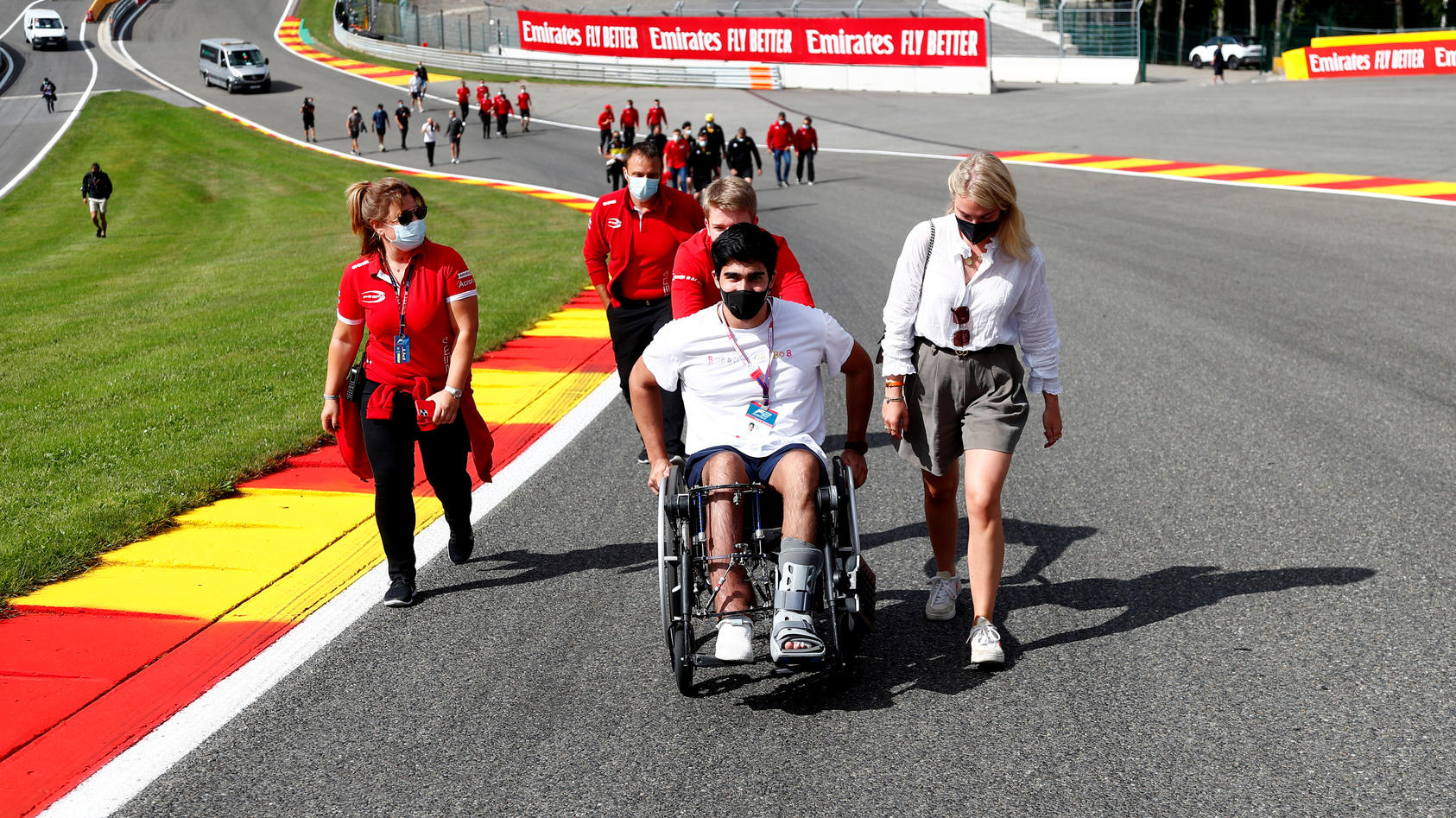 Formula One F1 - Belgian Grand Prix - Spa-Francorchamps, Spa, Belgium - August 27, 2020   Juan Manuel Correa visits the place where he was injured in an accident in a Formula 2 race last year that also killed Anthoine Hubert   REUTERS/Francois Lenoir