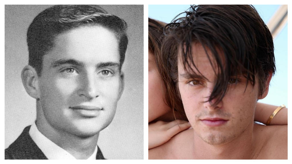 Links Michael Douglas (1963) und rechts sein Sohn heute (2020).