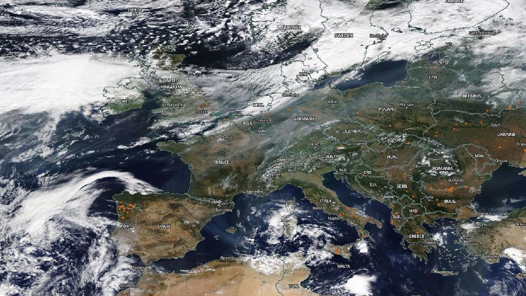 Auch über Europa ist der Rauch bereits angekommen.