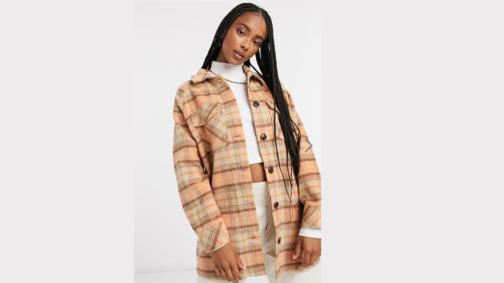 Karierte Hemdjacke von Only.