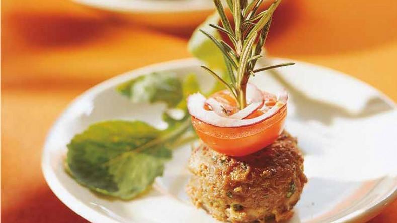 Außergewöhnlich und vegetarisch Kastanien-Tofu-Burger.