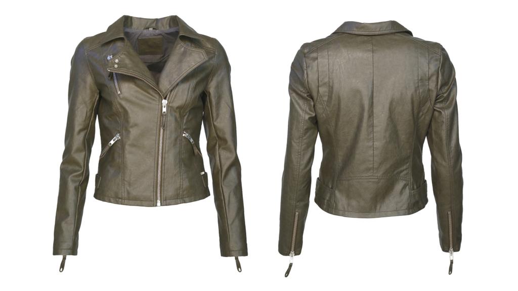 Bikerjacke aus Kunstleder.