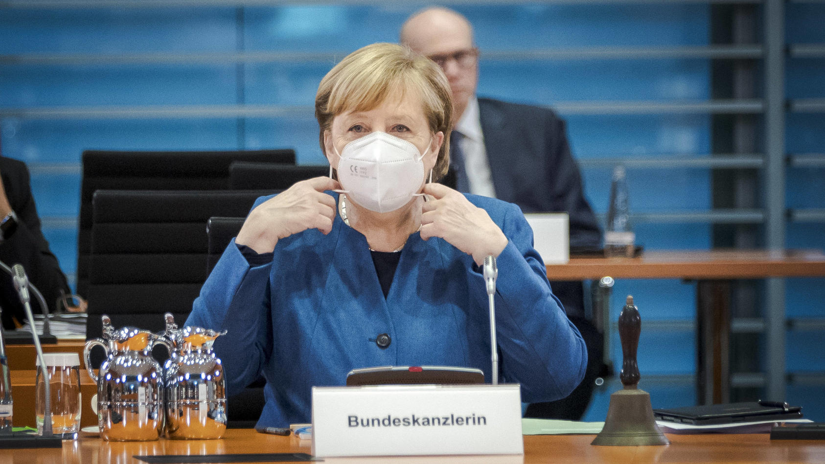 Bundeskanzlerin Angela Merkel, CDU, aufgenommen zu Beginn einer Kabinettssitzung im Bundeskanzleramt. Berlin, 28.10.202
