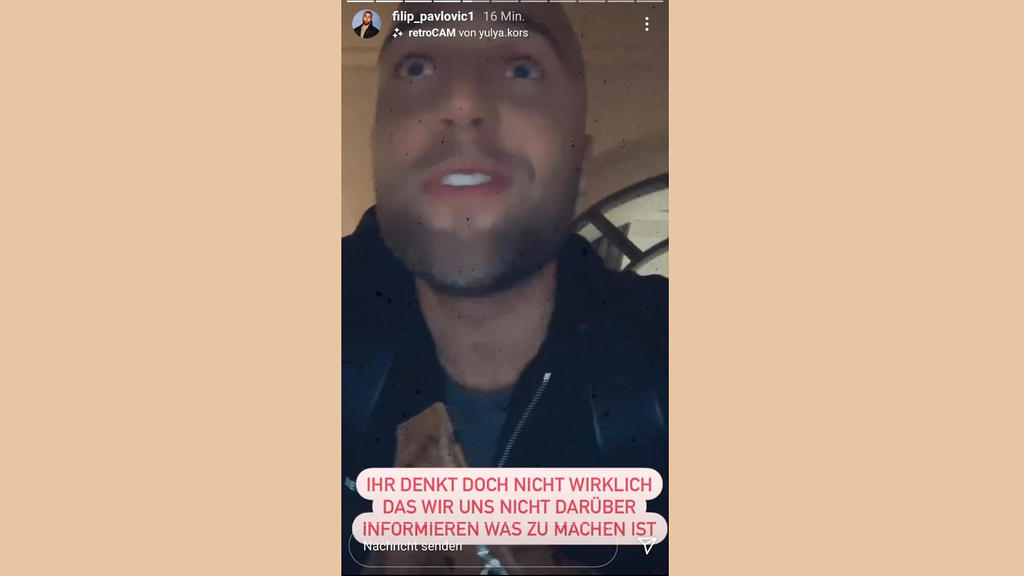 Filip Pavlovic postet sich in seiner Instagram-Story jetzt doch aus Dubai.