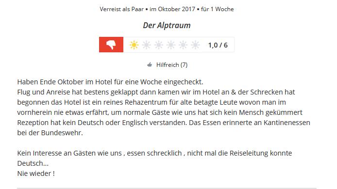 Kommentar zu Rehahotel im Internet