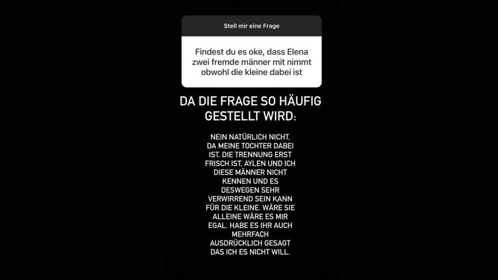 Mike Heiter äußert sich in seiner Instagram-Story zu Elenas Urlaub mit „zwei fremden Männern“.