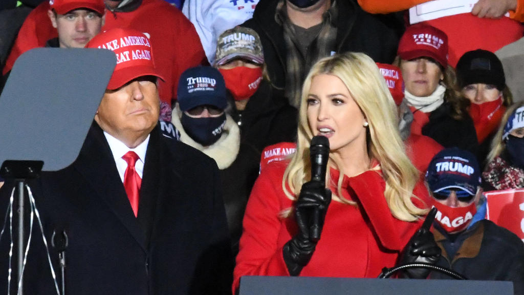 November 2, 2020, Kenosha, Wisconsin, USA: PRESIDENT DONALD J. TRUMP called up his son-in-law Jared Kushner and daughter IVANKA TRUMP to the stage at his rally at Kenosha Airport in Kenosha, Wisconsin. He credited LARA with his victory in North Carol