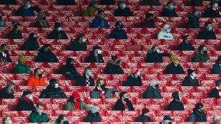 SOCCER - EL, Arsenal vs Rapid LONDON,ENGLAND,03.DEC.20 - SOCCER - UEFA Europa League, group stage, Arsenal FC vs SK Rapid Wien. Image shows fans of Arsenal. PUBLICATIONxINxGERxHUNxONLY GEPAxpictures/xPhilippxBrem