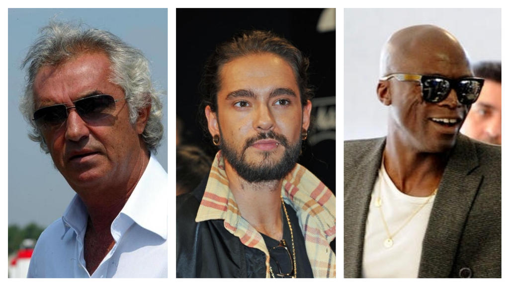 Flavio Briatore, Tom Kaulitz und Seal (v. r. n. l.) sind Leni Klums Väter.