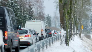 Cars are seen near Winterberg, Germany, December 29, 2020. REUTERS/Leon Kuegeler