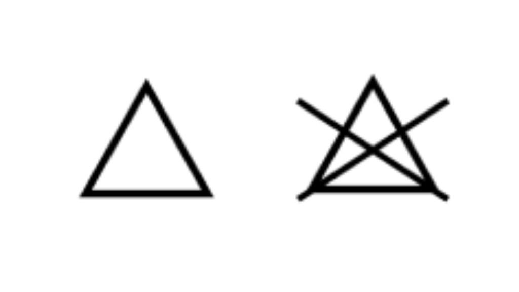 Symbole zur Anwendung von Bleichlauge