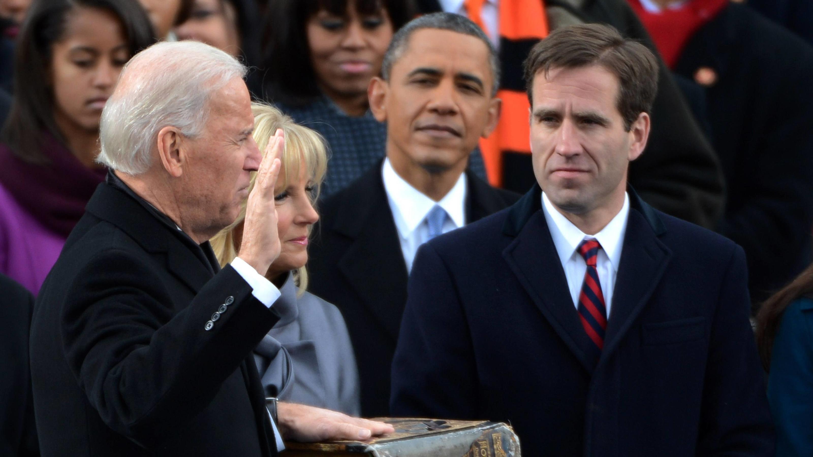 Joe, Jill und Beau Biden beim Amtseid 2013