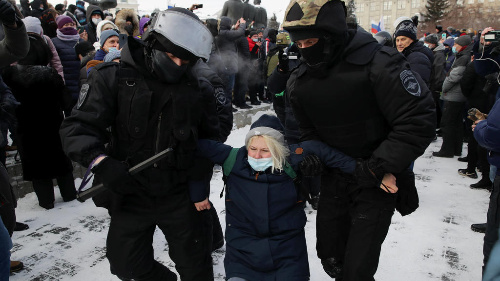 Festnahme bei Nawalny-Demonstration 