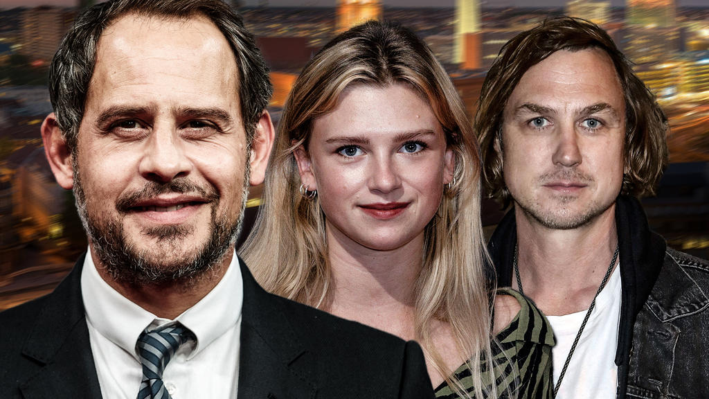 Moritz Bleibtreu, Sinje Irslinger und Lars Eidinger in der neuen TVNOW-Produktion "Faking Hitler".