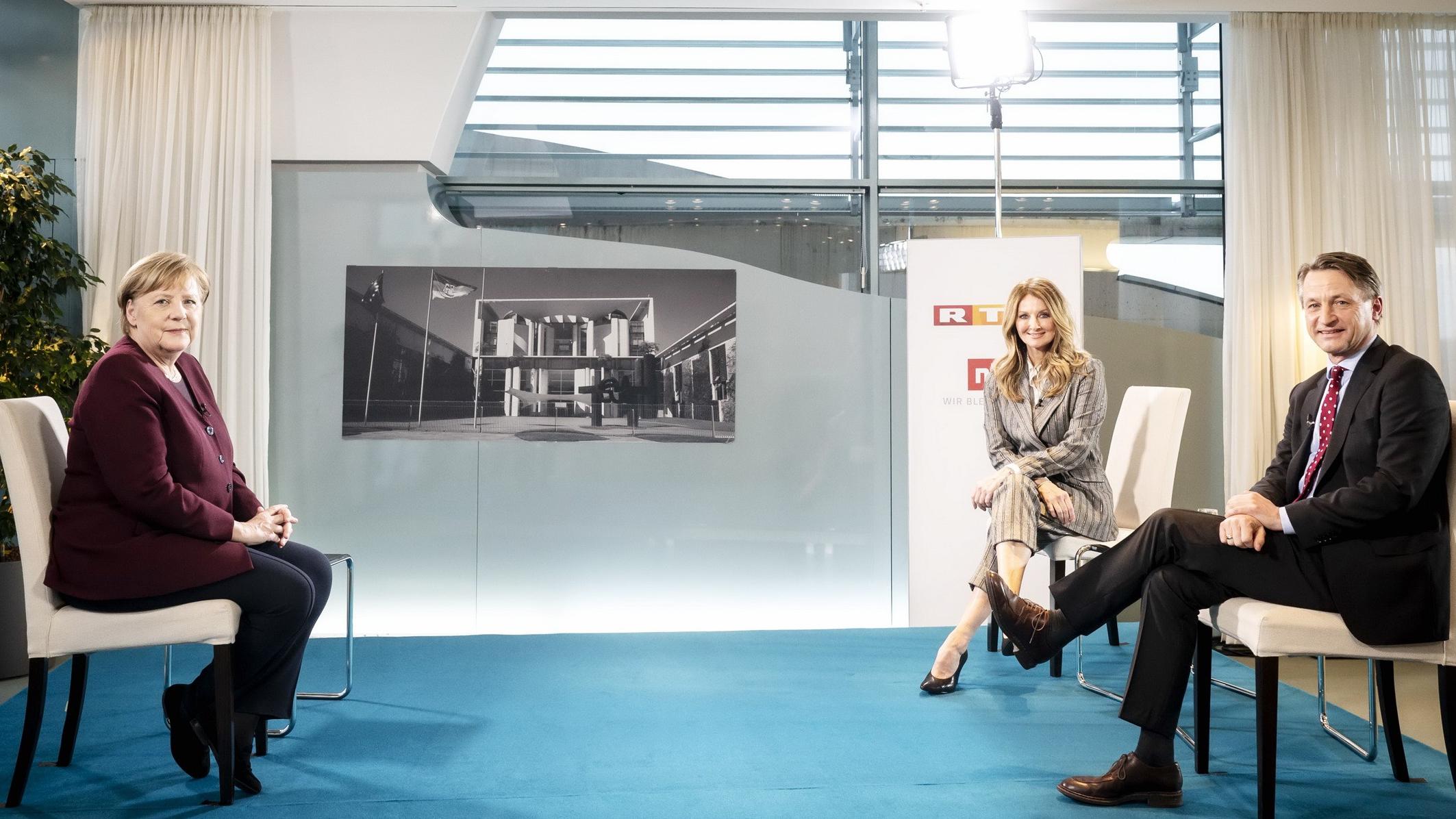 Angela Merkel im RTL-Interview mit Frauke Ludowig und Nikolaus Blome