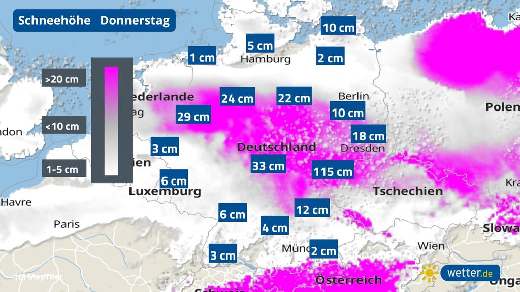 Vor allem die Mitte und der Osten werden unter eine dicke Schneedecke gelegt.