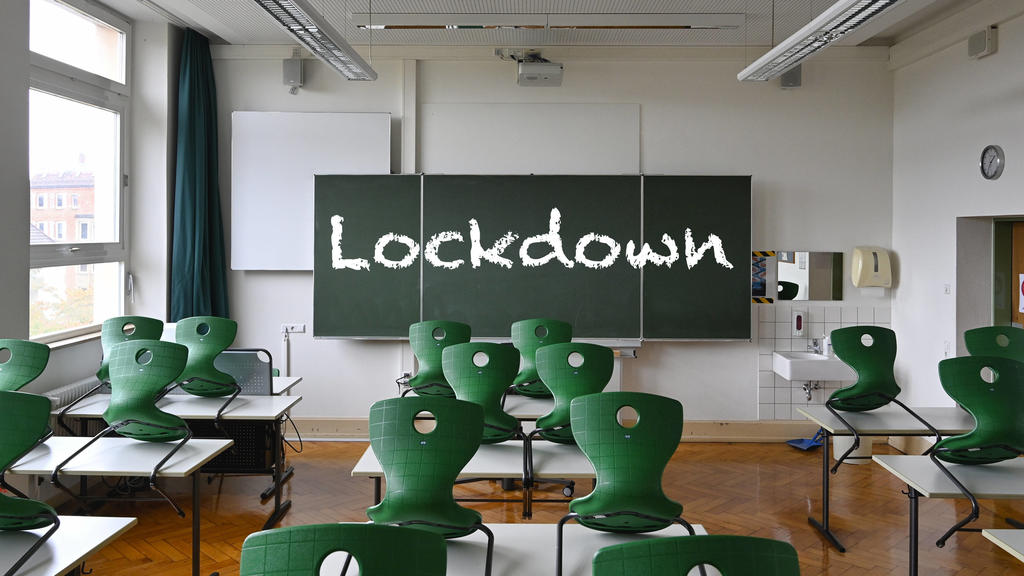 Tafel mit Aufschrift Lockdown