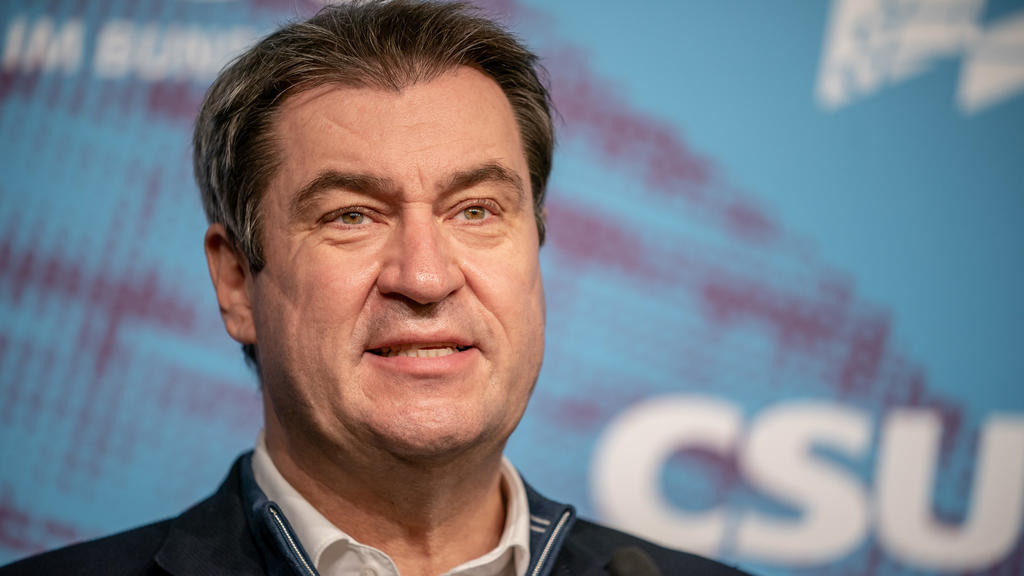 Markus Söder spricht bei der Pressekonferenz zu Beginn seines Besuchs bei der Winterklausur der CSU-Landesgruppe im Deutschen Bundestag